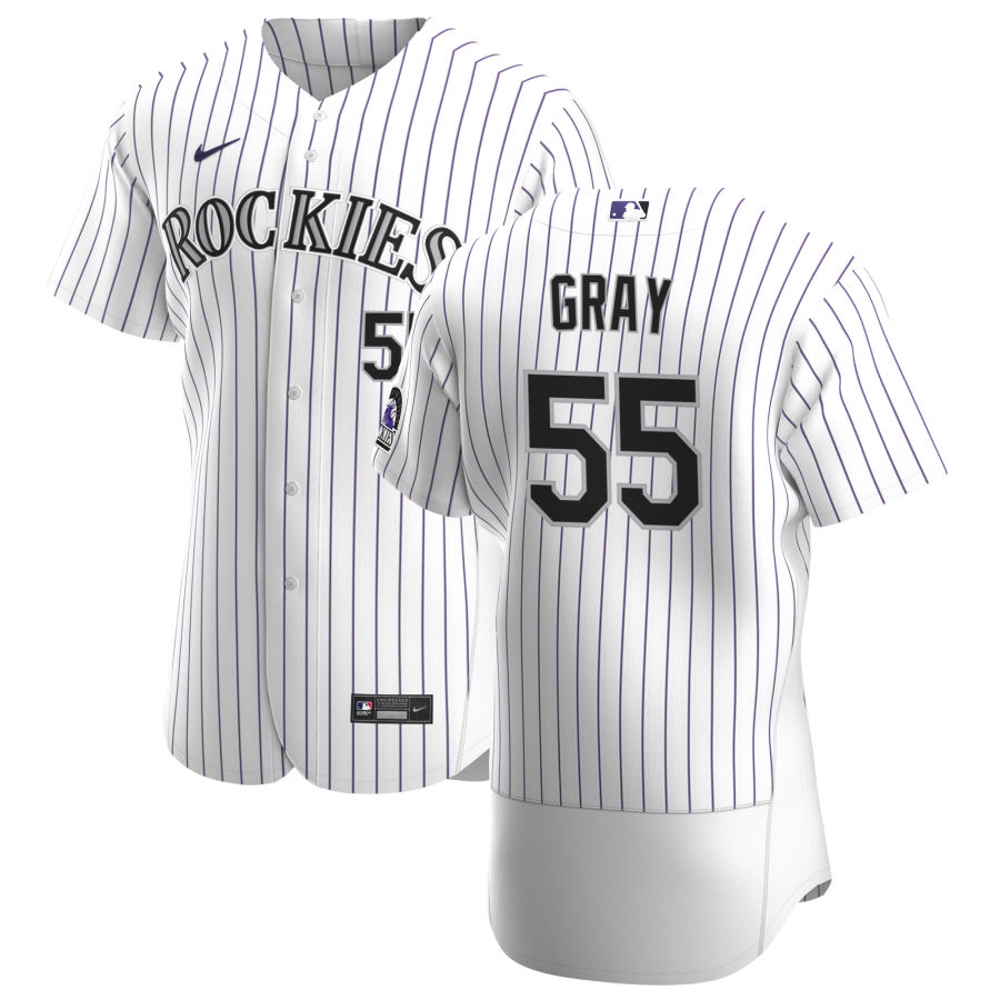 Colorado Rockies #55 Jon Gray Men Nike White Home 2020 Authentic Player MLB Jersey
